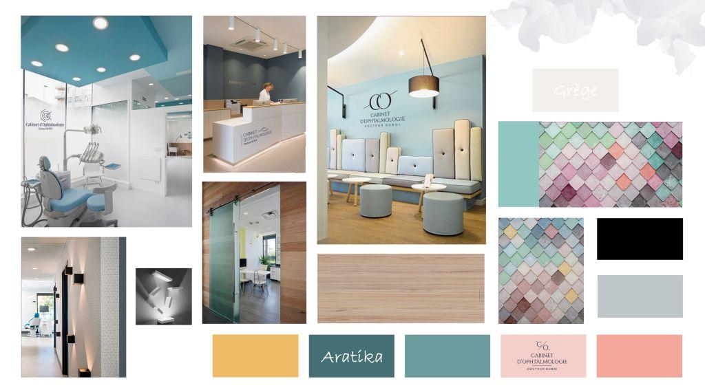 identité visuelle cabiner médical moodboard décoration d'intérieur
